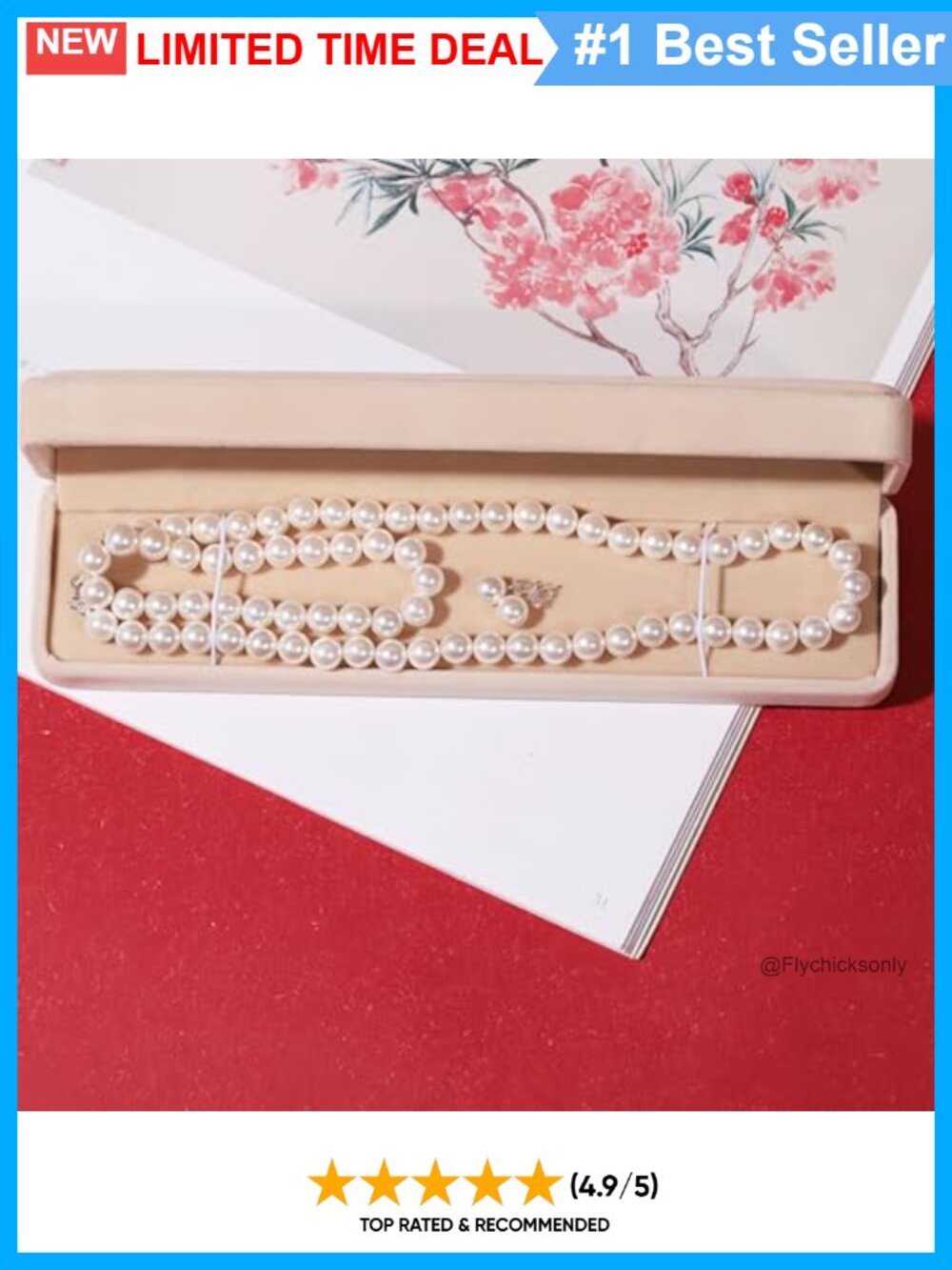 Freshwater Cultured Pearl Jewelry Set Necklace Bracelet Stud Earrings 4pc - Picture 6 of 6